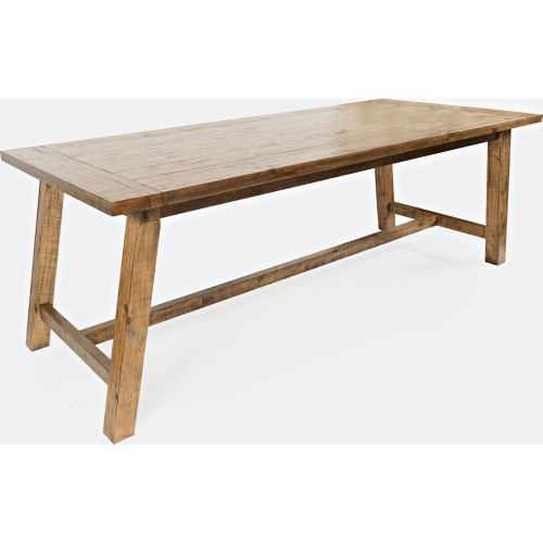 Telluride 103" to 107" Counter Height Extension Trestle Dining Table in Distressed Pine